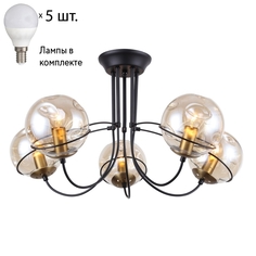 Потолочная люстра с лампочкой F-Promo Grana 2202-5U+Lamps E14 P45