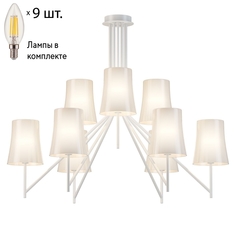 Люстра на штанге с лампочками Favourite Sigma 2959-9P+Lamps E14 Свеча