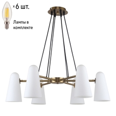 Подвесная люстра с лампочками Favourite Vision 2763-6P+Lamps E14 Свеча