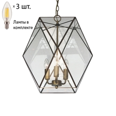 Подвесной светильник с лампочками Favourite Shatir 1628-3P+Lamps E14 Свеча