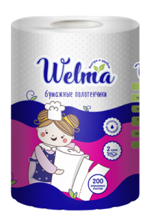 Полотенца бумажные Welma в рулоне, 200 шт