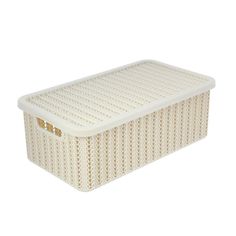 Корзина для хранения с крышкой «Вязание», 6 л, 35x20x13 см, цвет белый Idea