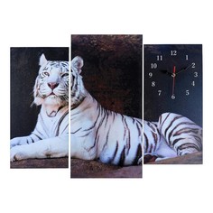 Часы настенные модульные Белый тигр, 60 x 80 см Сюжет