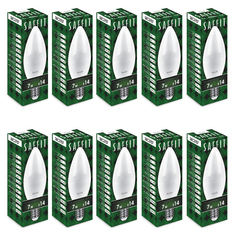Лампа светодиодная Feron Saffit 7W 6400K E14 SBC3707 свеча 55169 в упаковке 10 шт