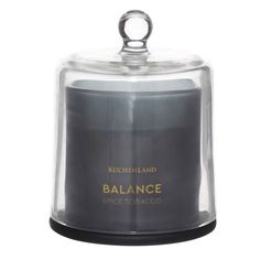 Свеча ароматическая Kuchenland 12 см в подсвечнике черная, Spice Tobacco, Balance