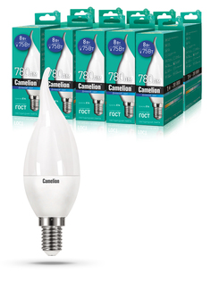 Набор из 10 светодиодных лампочек Camelion LED 8W 6500K E14 10-14403