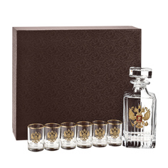 Подарочный набор для водки со штофом и рюмками Герб России 10056553 Город Подарков