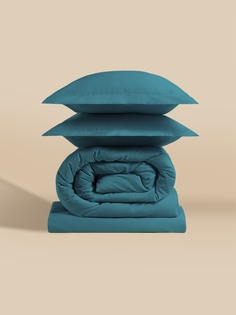 Комплект постельного белья Simply B 145х210 150x215 50x70см 2шт сине-зеленый