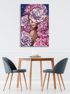 Картина интерьерная на холсте Postermarket "Девушка в цветах" 60х90 см