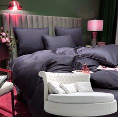 Простыня Maktex круглая из сатина на резинке 210x210x30 Таинственность