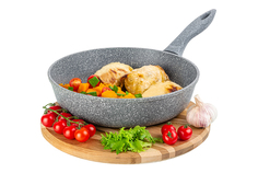 Сковорода глубокая Elan Gallery ГАРМОНИЯ ВКУСА Серый мрамор 26 см без крышки, н/р