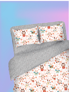 Постельное белье Uniqcute евро из поплина наволочки 50х70 Некко 802/1