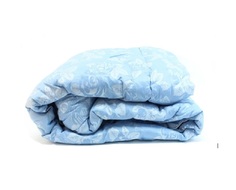 Одеяло холлофайбер 140х205 см,чехол Тик,1,5-спальное,голубые розы МатрасОптТорг