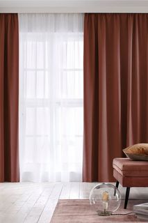 Портьера Tex Valley Сатен ширина 150 см, высота 260 см, Вишня, 2 шт