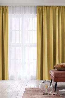 Портьера Tex Valley Сатен ширина 150 см, высота 270 см, желтый, 2 шт