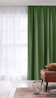 Портьера Tex Valley Сатен ширина 270 см, высота 280 см, Зеленый, 1 шт