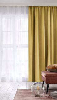 Портьера Tex Valley Сатен ширина 200 см, высота 250 см, желтый, 1 шт