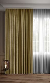 Портьера Tex Valley фактура лен ширина 250 см, высота 250 см, Бежевый, 1 шт.