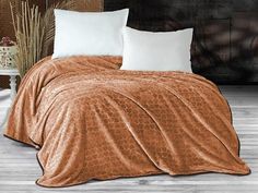 Плед из полиэстера KARVEN SUPER SOFT P945 EVLEN СЕРДЦЕ кopичнeвый 180х240
