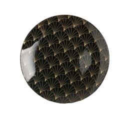 Тарелка пирожковая Доляна «Золотое перо», d=17,5 см, цвет чёрный