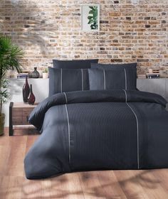 Постельное белье из DELUXE DARK ранфорса KARVEN N029 ELEGANT DENIM 50х70 (4шт) евро