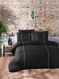 Постельное белье из DELUXE DARK ранфорса KARVEN N028 ELEGANT BLACK 1,5-спальное