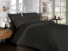 Постельное белье из хлопкового жаккарда KARVEN N301 DAMASK ANTRASIT евро