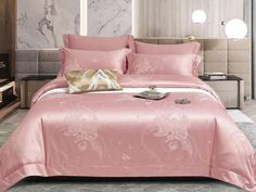Постельное белье из жаккарда с оборкой KARVEN N008-603 50х70 (2шт), 70х70 (2шт) евро