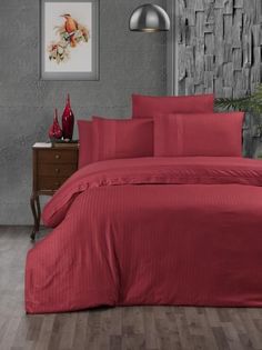 Постельное белье из DELUXE ранфорса KARVEN N030 GALA RED 50х70 (2шт), 70х70 (2шт) семейное