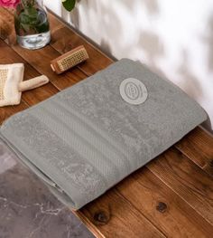 Полотенце KARVEN PETEK BORDUR DUZ H5160 LUX COTTON acik gri 70х140 махровое хлопковое