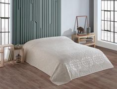 Плед из хлопка махровый KARVEN P962 CORNELY V1 кремовый 160х220