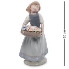 Статуэтка Pavone, Девушка с цветами, 10*10,5*20 см