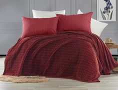 Плед из полиэстера KARVEN SUPER SOFT P944 BENZIA бордовый 200х220