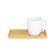 Чашка для десерта Elan Gallery Айсберг с бамбуковым блюдцем, 300 мл