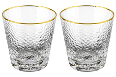 Набор 2-х стаканов Elan Gallery Crystal glass 300 мл 9х9х9,5 см с золотой каймой