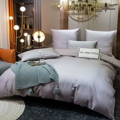 Комплект постельного белья VIVA - HOME TEXTILE простыня на резинке 4 наволочки 2 спальный