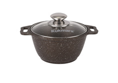 Кастрюля Kukmara 1 л кофейный мрамор кмк12а