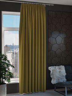 Штора NovaTulle канвас ярко-желтый 300х290