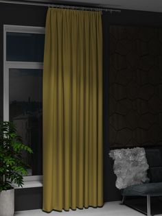 Штора NovaTulle канвас ярко-желтый 250х280