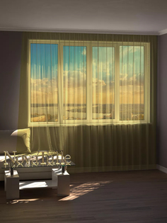 Тюль NovaTulle сетка грек желтый 700х280