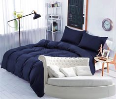Простыня Maktex круглая из сатина на резинке 220x220x20 нейви