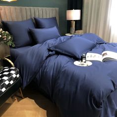 Простыня Maktex из сатина на резинке 160x200x40 бриллиантово-синий