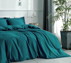 Пододеяльник Maktex из сатина 220 х 240 сияющая бирюза