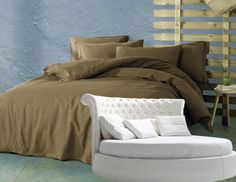 Простыня Maktex круглая из сатина на резинке 230x230x20 арахис