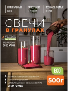 Насыпные свечи Roscandles восковые не ароматизированные 500 г малиновые