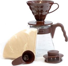 Набор для заваривания кофе Hario VCSD-02CBR V60 сервировочный чайник + воронка 02 пластик, Timemore