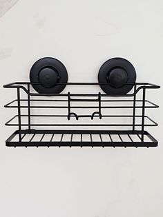 Настенная подвесная полка FEST на вакуумных присосках с крючками черный 72322 ФЭСТ