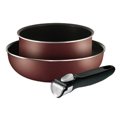 Набор посуды Tefal Ingenio Red 5 сотейник 26 см и сковорода-вок 26 см со съемной ручкой