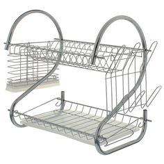 Сушилка с поддоном двухуровневая NEO 40x25x38 см сталь цвет хром Delinia