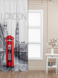 Штора классическая Amore Mio Печать Блэкаут 999-01 145x270 красная